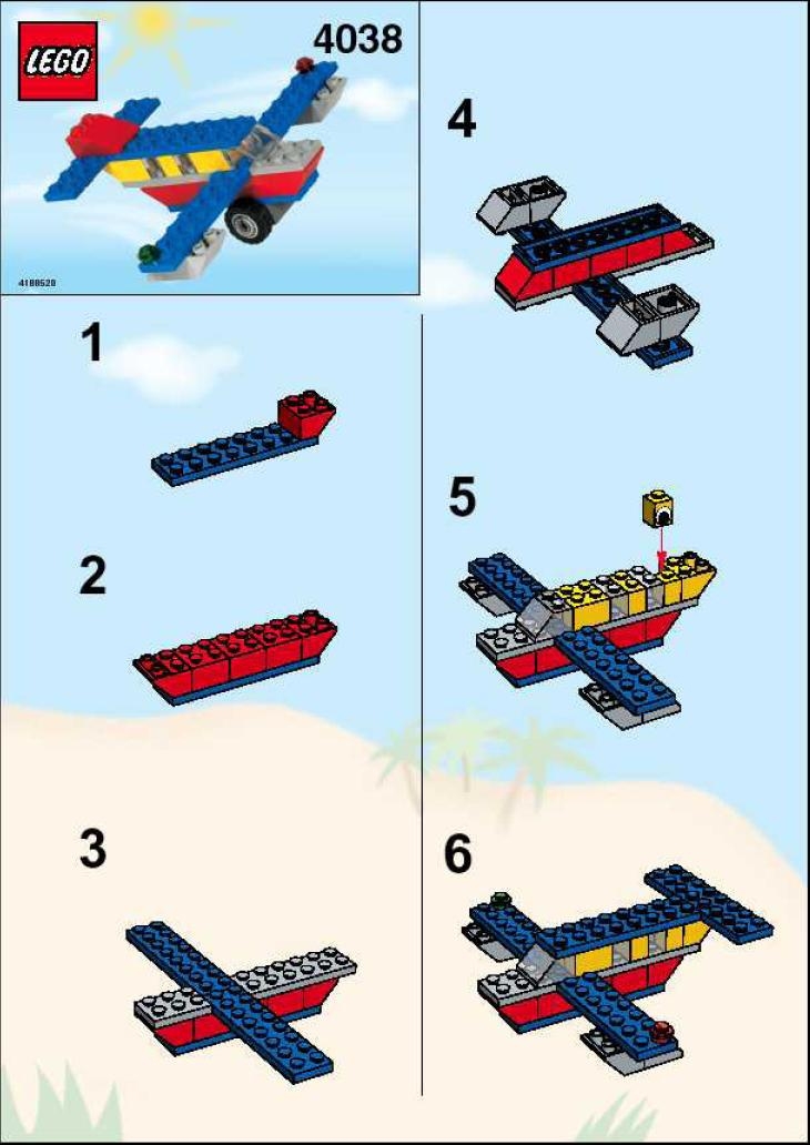 Assimilate tæppe rester 4038 Airplane - LEGO instructions and catalogs library