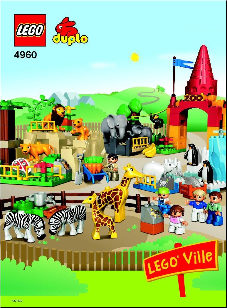 tredobbelt Bageri procent 4960 Giant Zoo - LEGO instructions and catalogs library