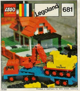 LEGO 681-Low-loader-with-4-Wheel-Excavator