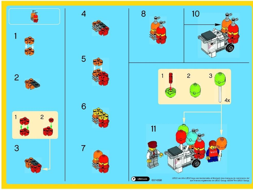 View LEGO® instruction 40108 Balloon Cart - LEGO instructions and ...