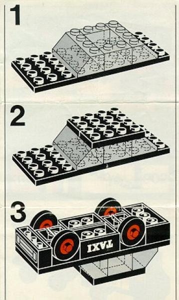 LEGO 605 Taxi 1x mit und 1x ohne Anleitung je ohne Verpackung 